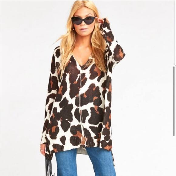 Show Me Your Mumu Hug Me Sweater Wildcat Knit v neck sweater size Extra Small XS - Picture 1 of 16